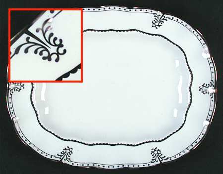 Elizabeth (Platinum Trim) 13" Oval Serving Platter