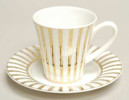 Jive Gold Flat Demitasse Cup & Saucer Set