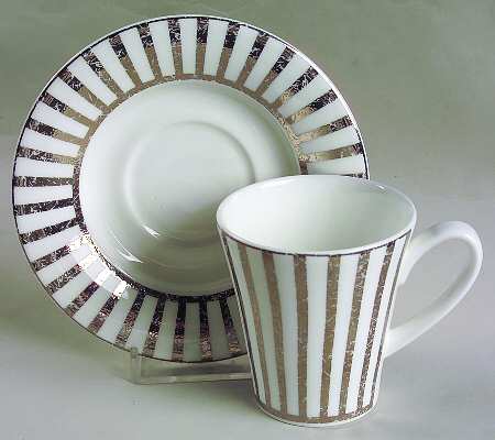 Jive Platinum Flat Demitasse Cup & Saucer Set