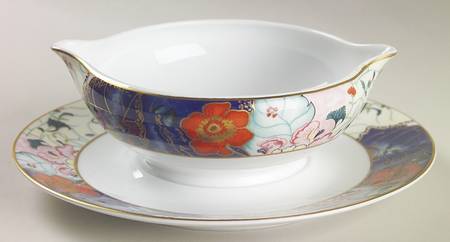 Jardin De Printemps Gravy Boat with Attached Underplate