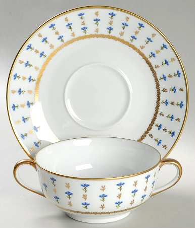 Vieux Nyon Nyon Flat Cream Soup Bowl & Saucer Set