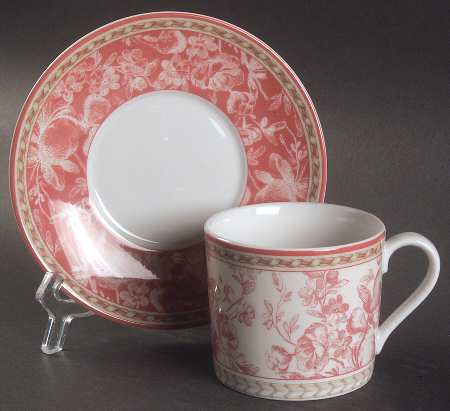 Provence Rouge Flat Cup & Saucer Set