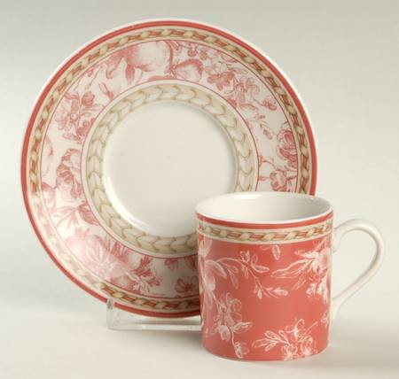 Provence Rouge Flat Demitasse Cup & Saucer Set