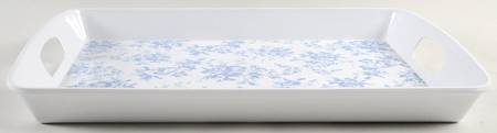 Provence Bleu 18" Rectangular Handled Serving Melamine Tray