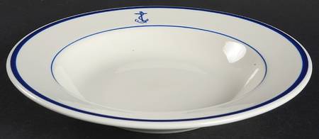 U S Navy Mess China Wardroom Officers Large Rim Soup Bowl