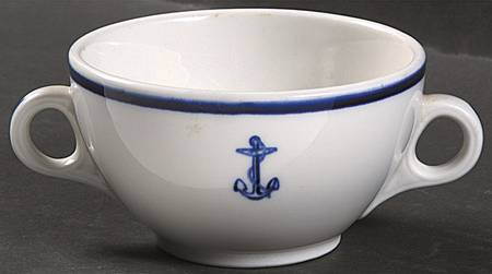 U S Navy Mess China Wardroom Officers Flat Bouillon Cup