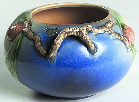 Pinecone Blue 4" Rose Bowl