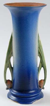 Pinecone Blue 10" Flared Vase