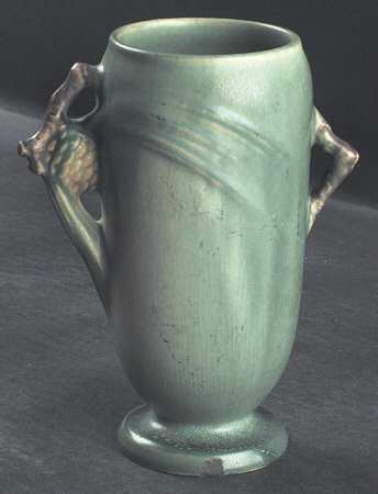 Pinecone Green 6" Handled Vase