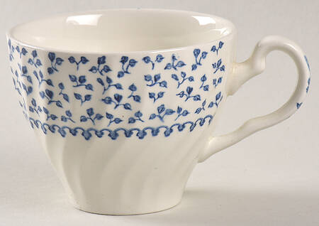 Rose Bouquet Blue Flat Cup
