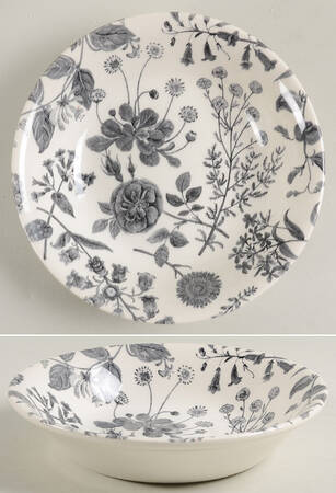 Hedgerow Black (Earthenware, Wildflowers) Coupe Cereal Bowl
