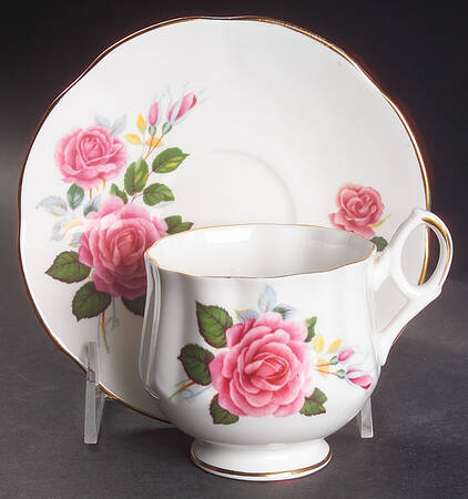 Flower of The Month (Scalloped) Footed Cup & Saucer Set