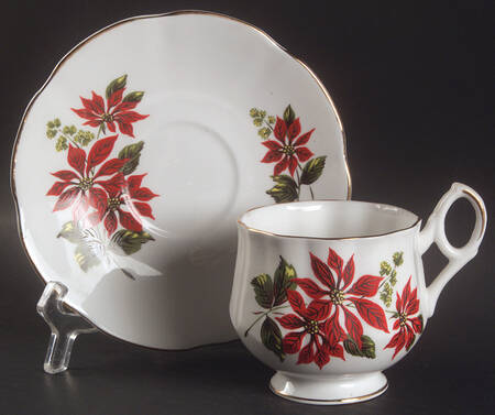 Flower of The Month (Scalloped) Footed Cup & Saucer Set