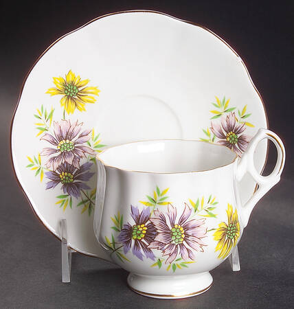 Flower of The Month (Scalloped) Footed Cup & Saucer Set
