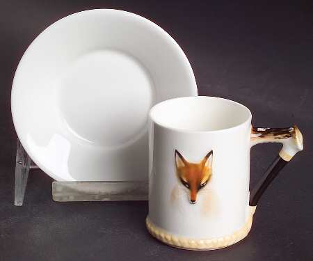 Reynard The Fox Flat Demitasse Cup & Saucer Set