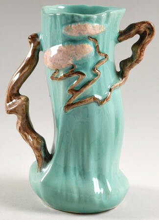 Ming Tree Jade Green 8" Handled Vase