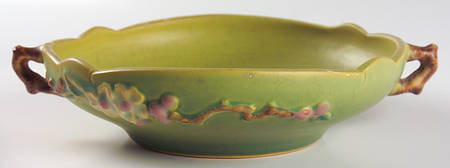 Apple Blossom Green Round Handled Bowl