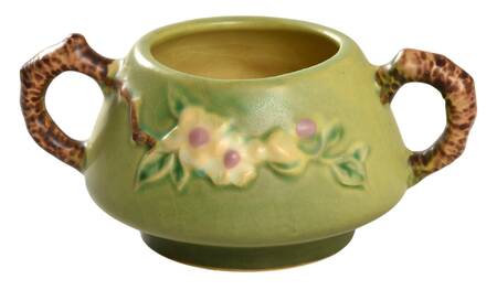 Apple Blossom Green Open Sugar Bowl