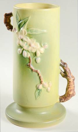 Apple Blossom Green 9" Cylinder Vase