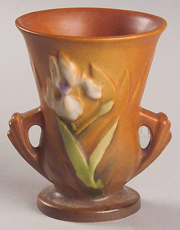 Iris Brown 4" Handled Vase