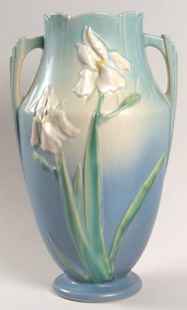 Iris Blue 15" Handled Vase