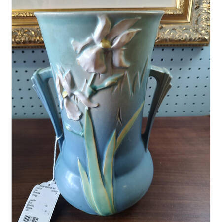 Iris Blue 10" Handled Vase