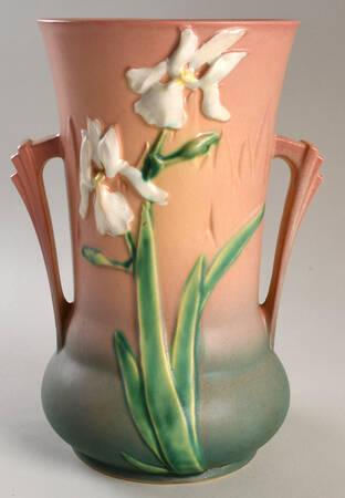 Iris Pink (Coral) 10" Handled Vase
