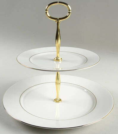 D'Or 6 5/8"-10"  2 Tiered Serving Tray (Dp, Sp) HC