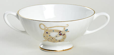 Tara Brooch (Scalloped) Footed Cream Soup Bowl
