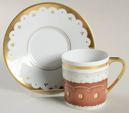 Dolci Deco Moka Flat Cup & Saucer Set