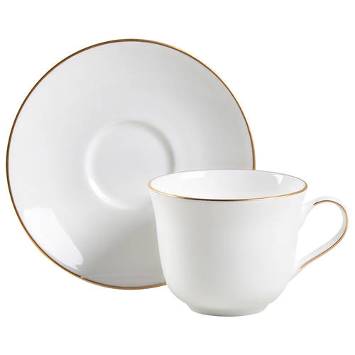 Signature Gold Flat Cup & Saucer Set