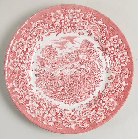 17th Century England Red Salad Plate