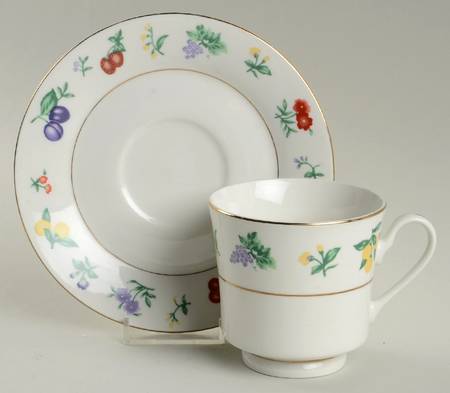 Chelsea (Gold Trim) Footed Cup & Saucer Set