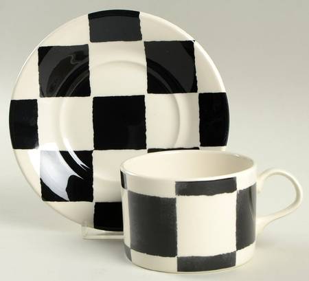 Chequers Flat Cup & Saucer Set