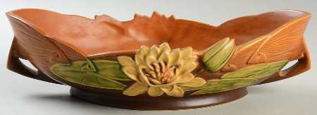 Water Lily Brown Centerpiece/Console Bowl