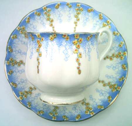 April Showers Footed Cup & Saucer Set