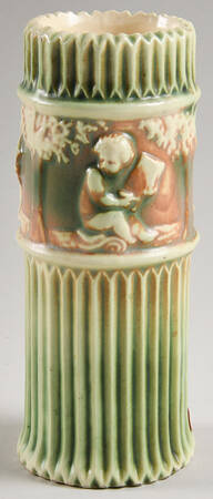 Donatello Green Ivory 8" Cylinder Vase