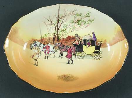 Coaching Days (Smooth, Earthenware) 10" Oval Vegetable Bowl