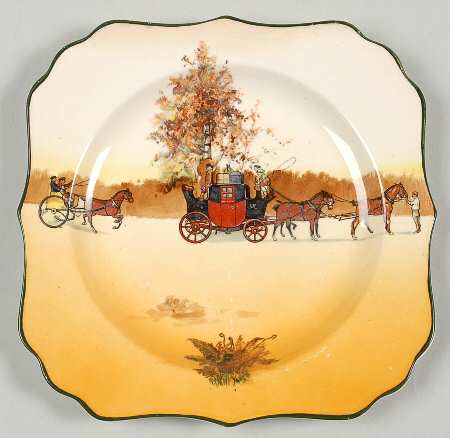 Coaching Days (Smooth, Earthenware) Square Salad Plate