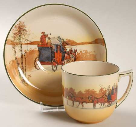Coaching Days (Smooth, Earthenware) Flat Cup & Saucer Set