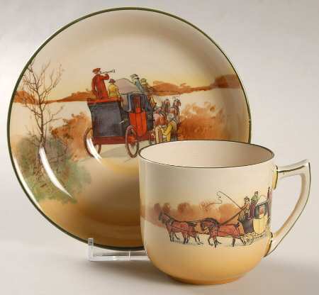 Coaching Days (Smooth, Earthenware) Flat Cup & Saucer Set