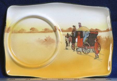 Coaching Days (Smooth, Earthenware) Plate for Dessert Plate & Cup Set
