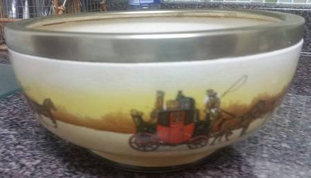 Coaching Days (Smooth, Earthenware) 8" Salad Serving Bowl W/Metal Rim