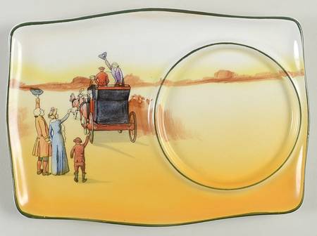 Coaching Days (Smooth, Earthenware) Plate for Dessert Plate & Cup Set