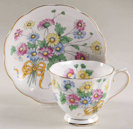 Flower of The Month (Countess Shape) Footed Cup & Saucer Set