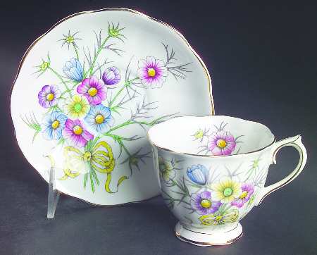 Flower of The Month (Countess Shape) Footed Cup & Saucer Set