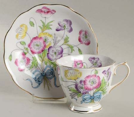 Flower of The Month (Countess Shape) Footed Cup & Saucer Set