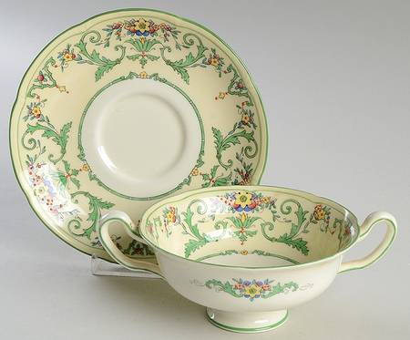The Channing Footed Cream Soup Bowl & Saucer Set