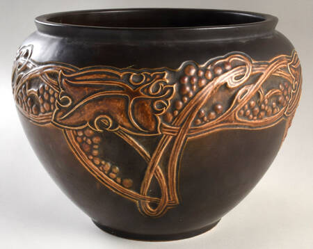 Rosecraft Panel Brown 10" Jardiniere Bowl