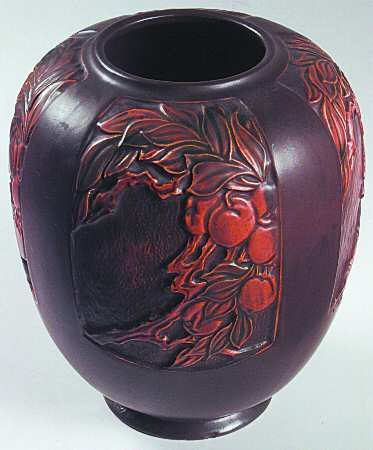 Rosecraft Panel Brown 8" Urn Shaped Vase